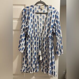 Playa Lucila Mini Border Print Kimono